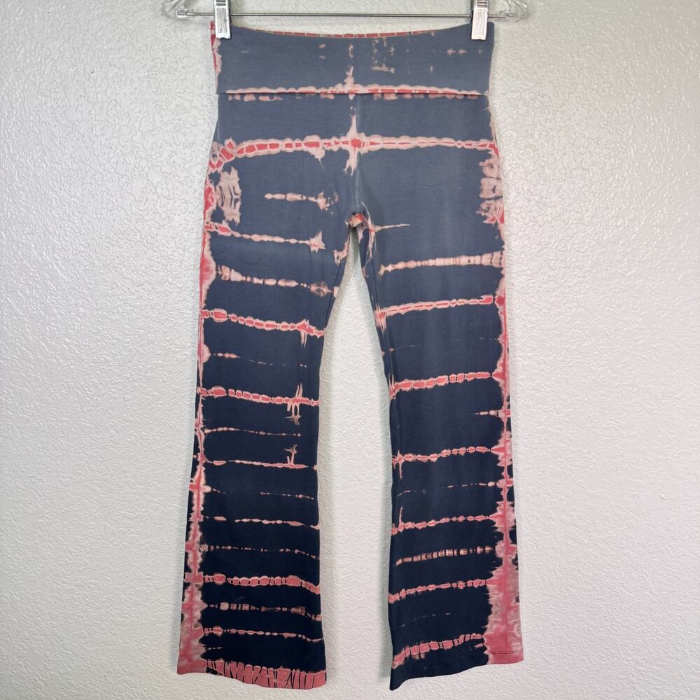 Hard Tail Navy and Pink Tie-Dye Flared Leggings